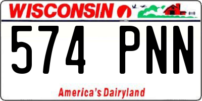 WI license plate 574PNN
