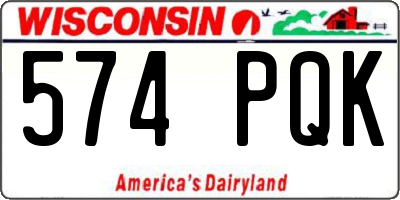 WI license plate 574PQK