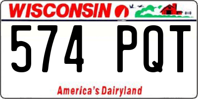 WI license plate 574PQT