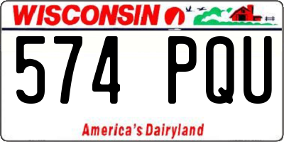 WI license plate 574PQU