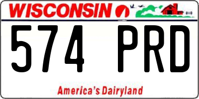 WI license plate 574PRD