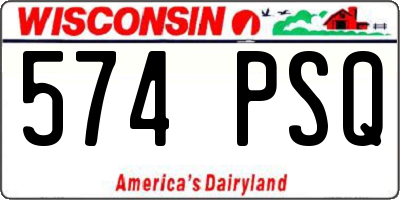 WI license plate 574PSQ