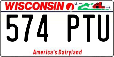 WI license plate 574PTU
