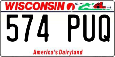 WI license plate 574PUQ