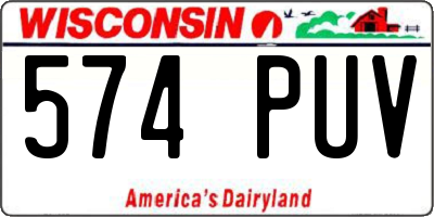 WI license plate 574PUV
