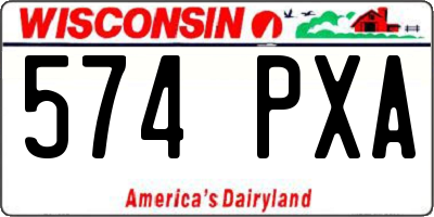 WI license plate 574PXA
