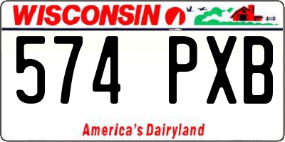 WI license plate 574PXB