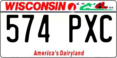 WI license plate 574PXC