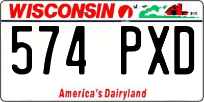 WI license plate 574PXD