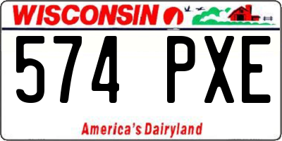 WI license plate 574PXE