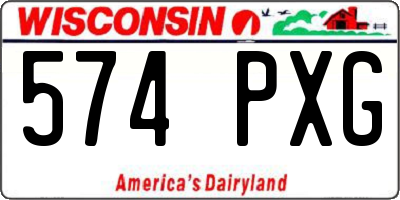 WI license plate 574PXG