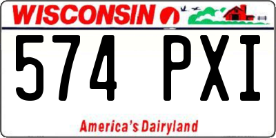 WI license plate 574PXI
