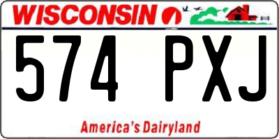 WI license plate 574PXJ