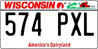 WI license plate 574PXL