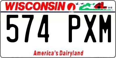 WI license plate 574PXM