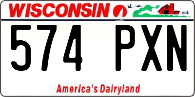 WI license plate 574PXN