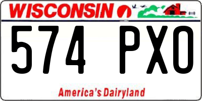 WI license plate 574PXO