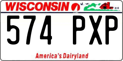 WI license plate 574PXP