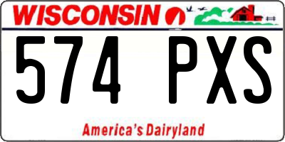 WI license plate 574PXS