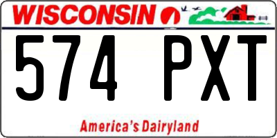 WI license plate 574PXT