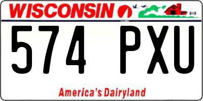 WI license plate 574PXU