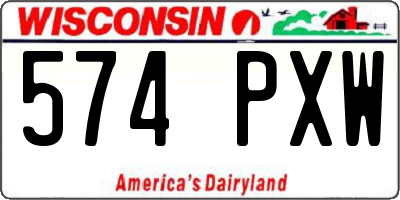 WI license plate 574PXW