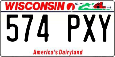 WI license plate 574PXY