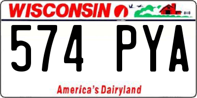 WI license plate 574PYA