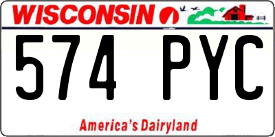 WI license plate 574PYC