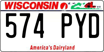 WI license plate 574PYD