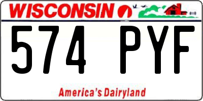 WI license plate 574PYF