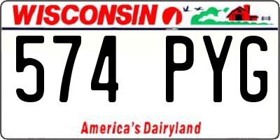 WI license plate 574PYG