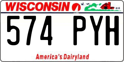 WI license plate 574PYH
