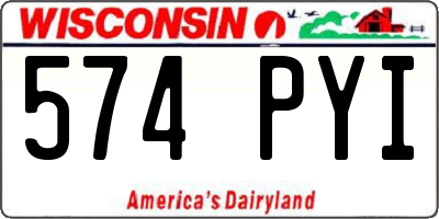 WI license plate 574PYI