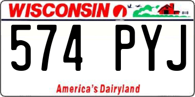 WI license plate 574PYJ