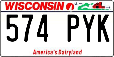 WI license plate 574PYK