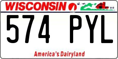 WI license plate 574PYL