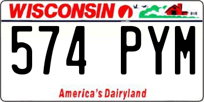 WI license plate 574PYM