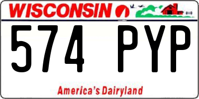WI license plate 574PYP