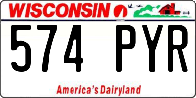 WI license plate 574PYR