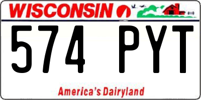 WI license plate 574PYT