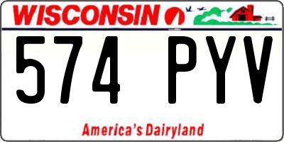 WI license plate 574PYV