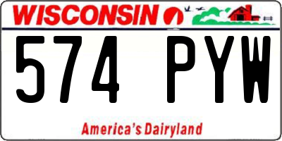 WI license plate 574PYW