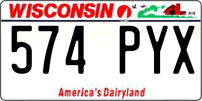 WI license plate 574PYX