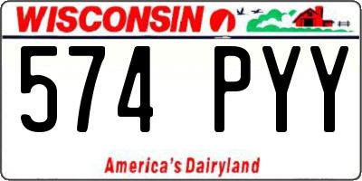WI license plate 574PYY