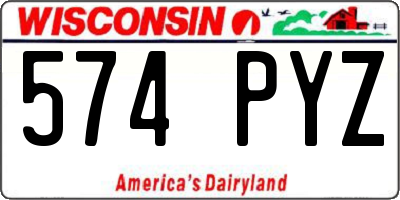 WI license plate 574PYZ