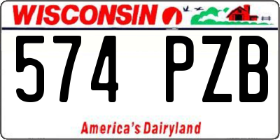 WI license plate 574PZB