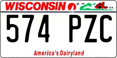 WI license plate 574PZC