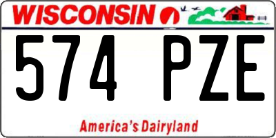 WI license plate 574PZE