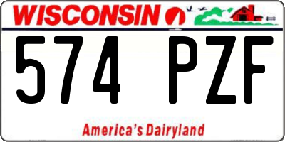 WI license plate 574PZF